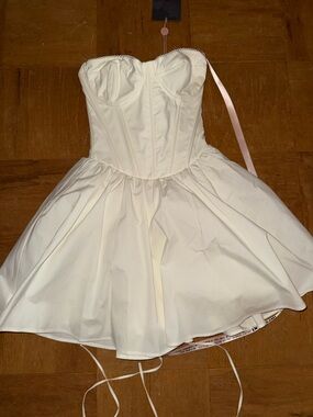 House of CB Ivory Strapless Corset Mini Dress